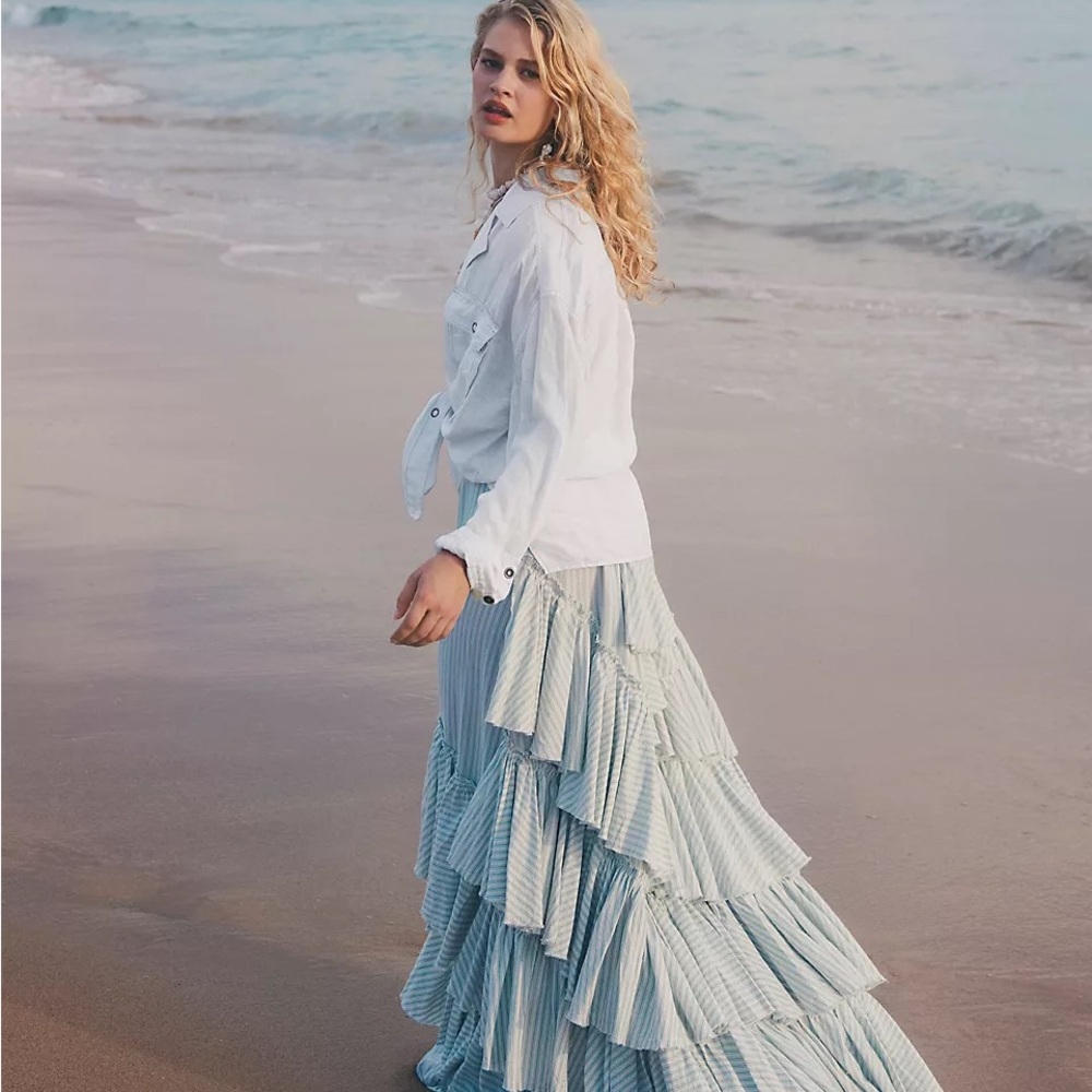 Free People Rock the Runway Maxi Skirt M